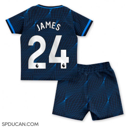 Dječji Nogometni Dres Chelsea Reece James #24 Gostujuci 2023-24 Kratak Rukav (+ Kratke hlače)